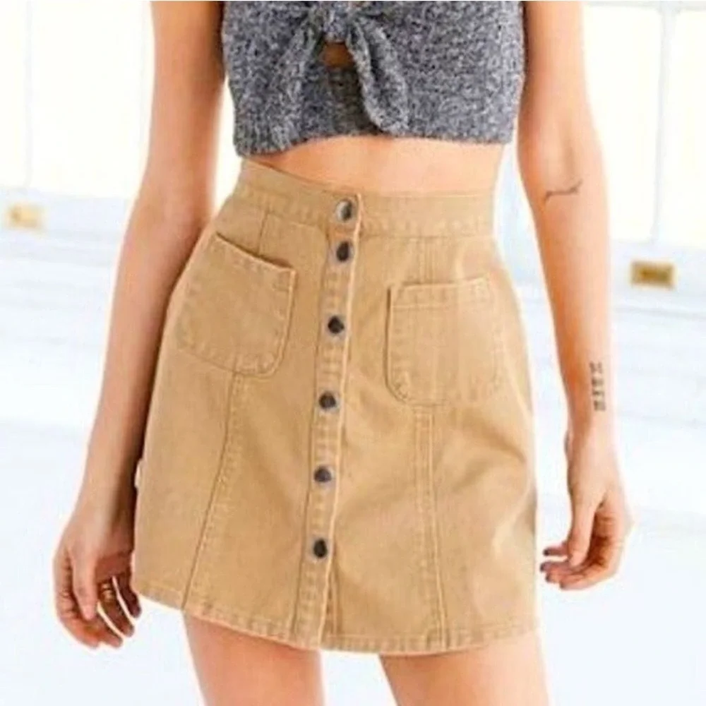 Urban Outfitters BDG Khaki Button-front Skirt Size Medium